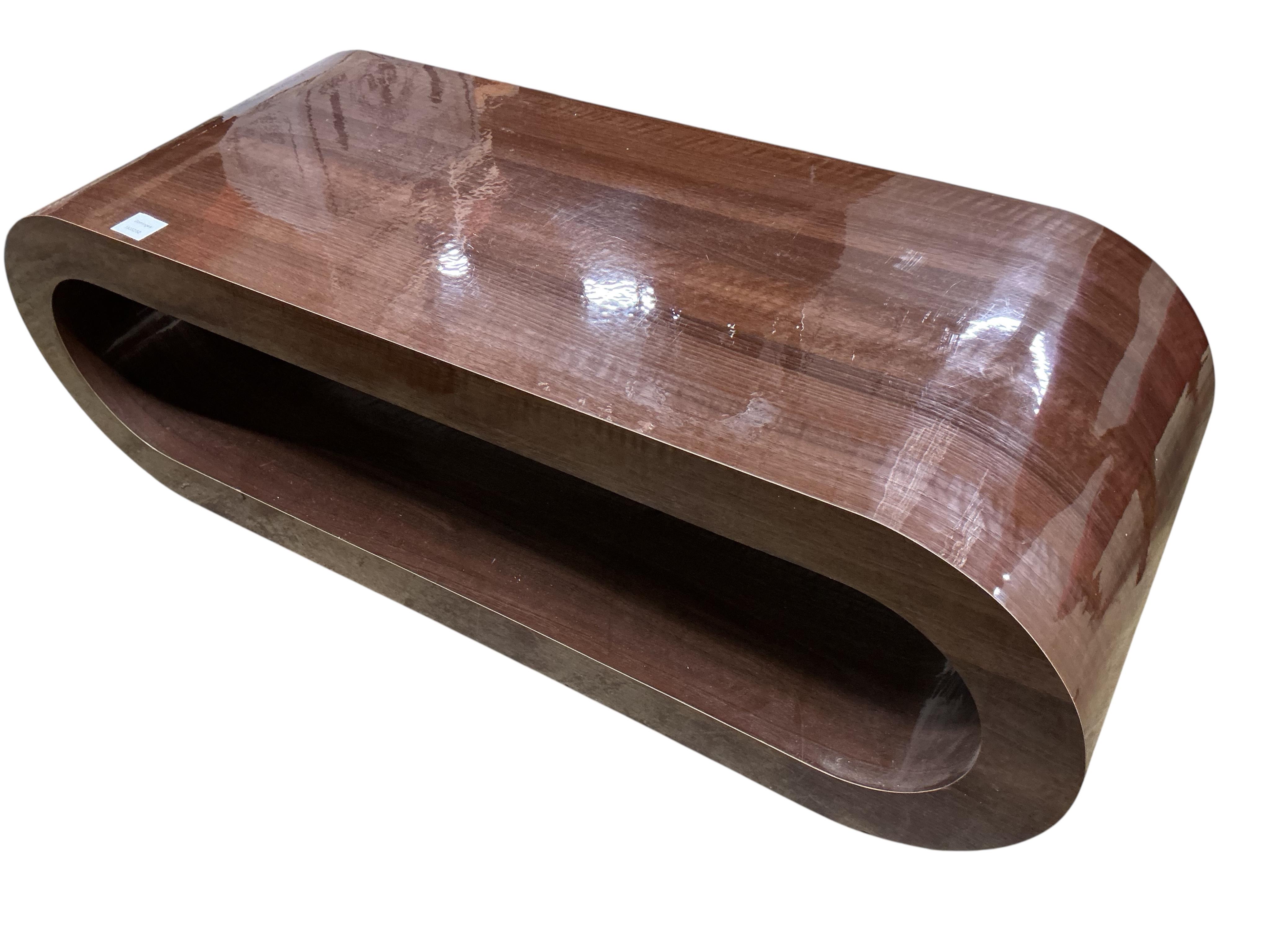 A Contemporary coffee table, width 110cm, depth 41cm, height 29cm